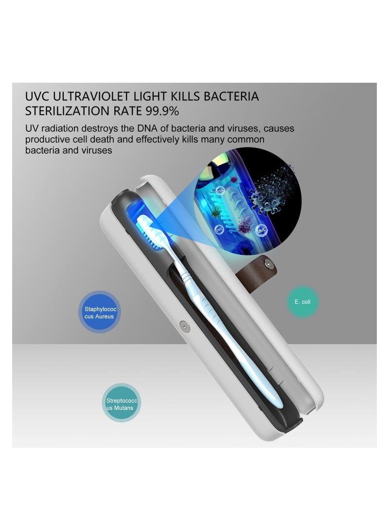 SYOSI, UV-C Auto Cycle Sterilization and Rechargeable Toothbrush Sterilizer Box Cleaner, Fits Electric Heads Manual Toothbrushes - Image 2