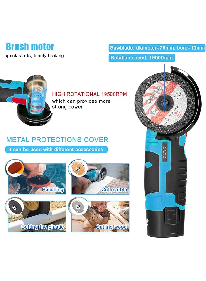 إيروريكس أداة طحن كهربائية متعددة الوظائف بسرعة 19500 دورة في الدقيقة، قاطعة يدوية صغيرة لقطع وتلميع بلاط السيراميك والخشب والحجر والصلب - Image 3