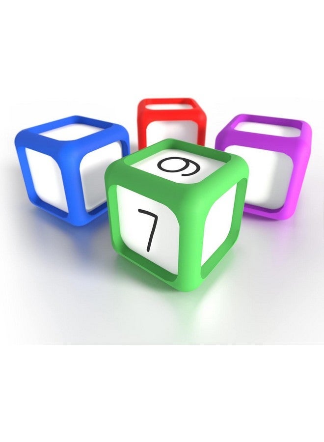 سكريبل دو مجموعة نرد المسح الجاف مقاس 4-2 × 2 بوصة متعددة الأغراض ملونة اكتب على امسح كتل المسح الجاف نرد جيب فارغ لرسم الأحرف والأرقام والمزيد من لوازم الفصول الدراسية التعليمية للأطفال - Image 1