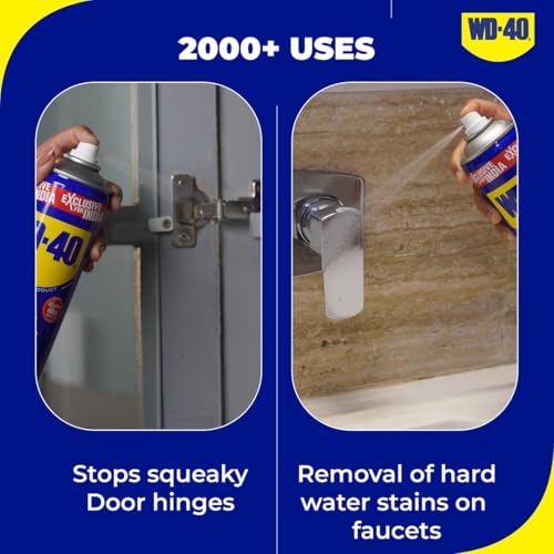 WD-40 Smart Straw Spray 500 ml Multipurpose for Auto Maintenance, Rust Remover, Home Improvement, Loosens Stuck & Rust Parts, Removes Sticky Residue, Descaling, Protectant & Cleaning Agent (Pack of 2) - Image 3