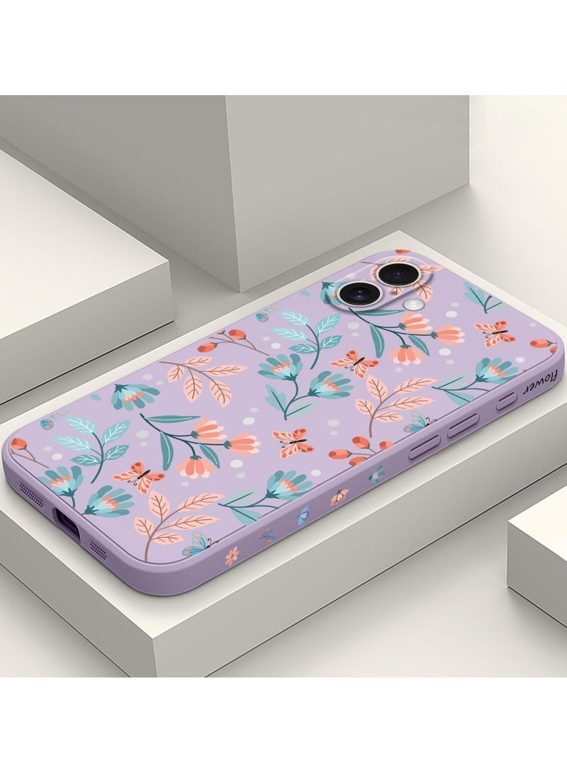 for iPhone 16 Plus Case Anti Scratch Microfiber Lining Phone Cover Silicone Ultra Slim Case for iPhone 16 Plus 6.7 inch-Leaf Purple - Image 2