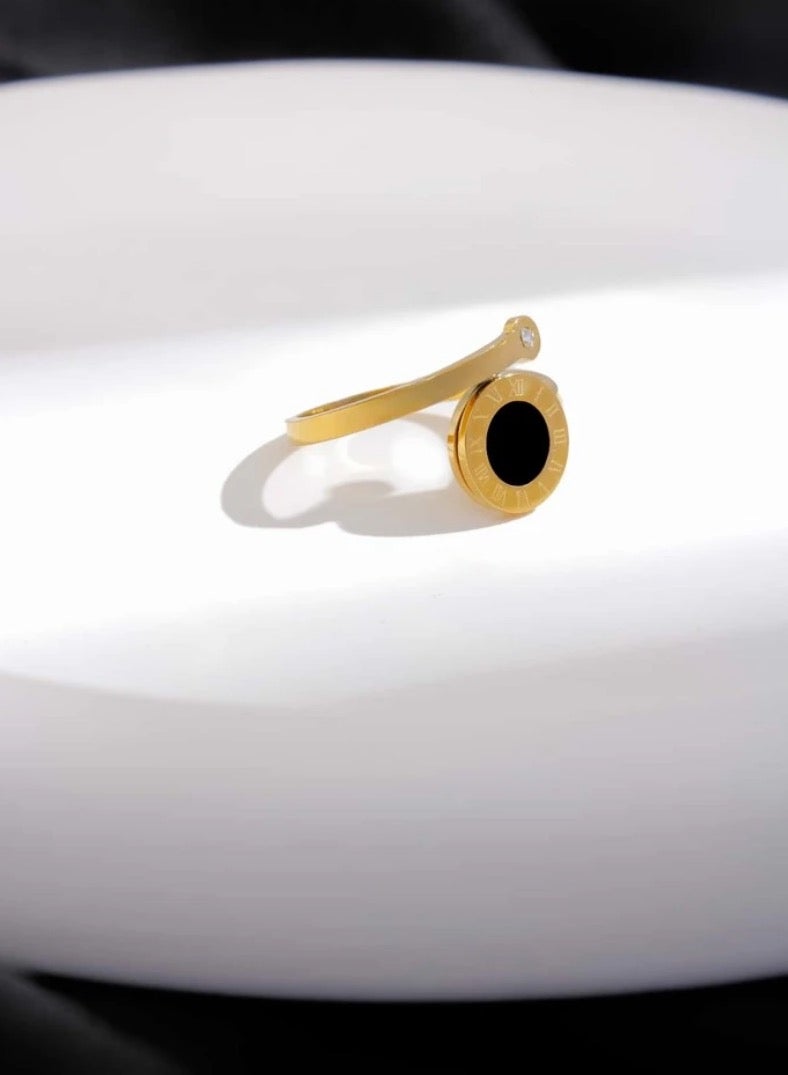 Equal Stylish Stainless Steel Gold Plated Ring For Women One Size - Image 3