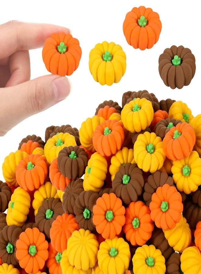 Chuangdi 150 Pcs 3D Fall Pumpkin Erasers Bulk Fall Mini Erasers Novelty Pencil Rubber Stationery for Kids Students Halloween Thanksgiving Autumn Party Favor Teacher Rewards Classroom - Image 1