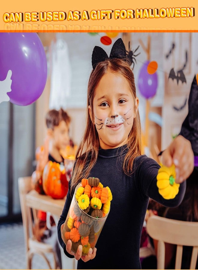 Chuangdi 150 Pcs 3D Fall Pumpkin Erasers Bulk Fall Mini Erasers Novelty Pencil Rubber Stationery for Kids Students Halloween Thanksgiving Autumn Party Favor Teacher Rewards Classroom - Image 4