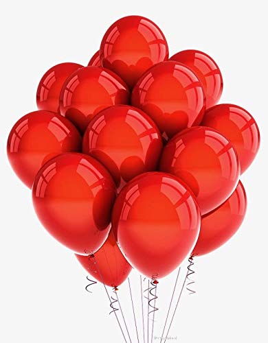 Vail Creations Made in India 12 inch HD Metallic Finish Balloons for Birthday/Anniversary Party Decoration (Red, Pack of 100) - Image 4