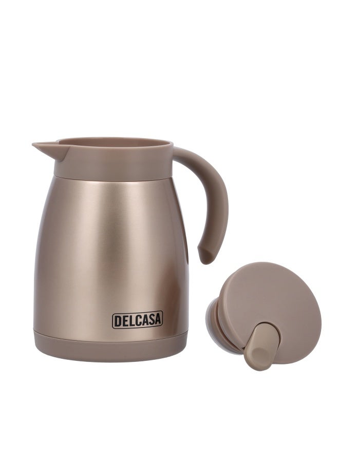 DELCASA وعاء قهوة من الفولاذ المقاوم للصدأ سعة 500 مل مع جدار مزدوج DC2129 - Image 2