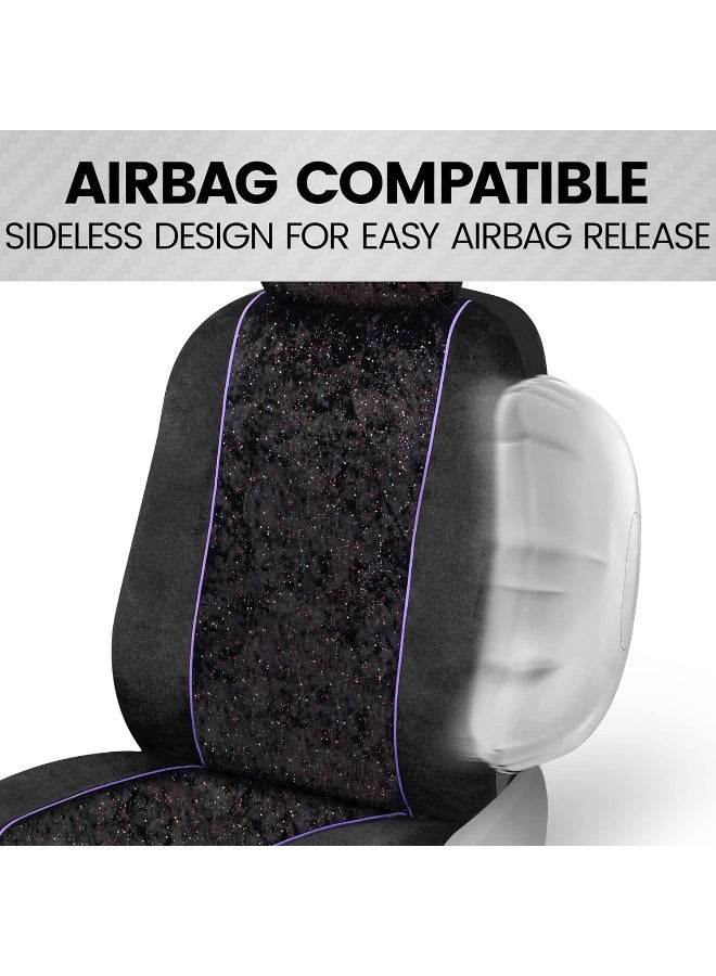 BDK Black Stardust Car Seat Covers for Front Seats - Image 5