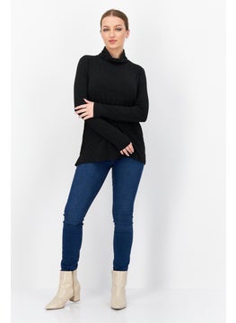 Women High Neck Long Sleeve Heather Blouse, Black - pzsku/ZA63568DE1BFD0E9C6D42Z/45/_/1739628878/f53fbc07-c87b-4bf9-aa5a-6a2ec41e52c0