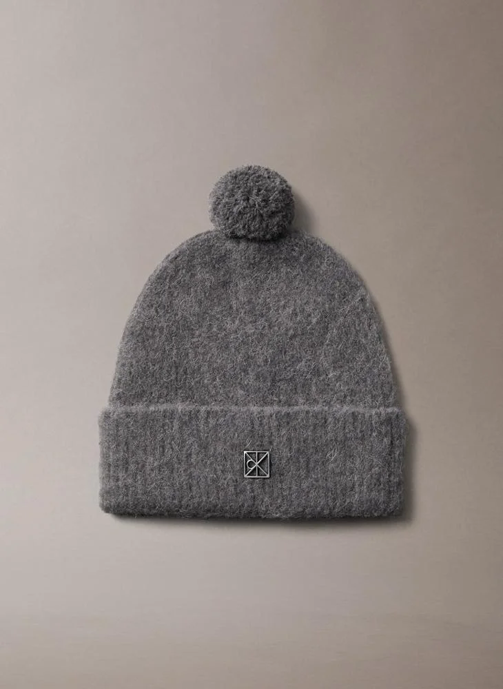 CALVIN KLEIN Logo Pom Pom Beanie