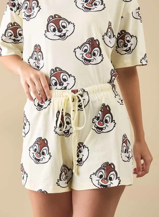 Splash FAV Chip 'N' Dale Print T-shirt and Shorts Set