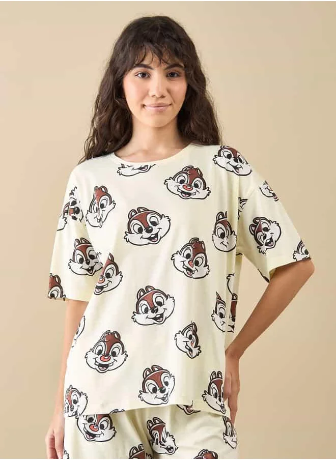 فاف Chip 'N' Dale Print T-shirt and Shorts Set