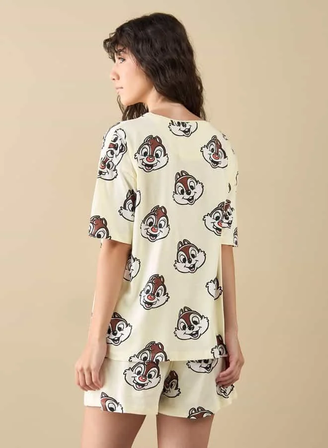 Splash FAV Chip 'N' Dale Print T-shirt and Shorts Set