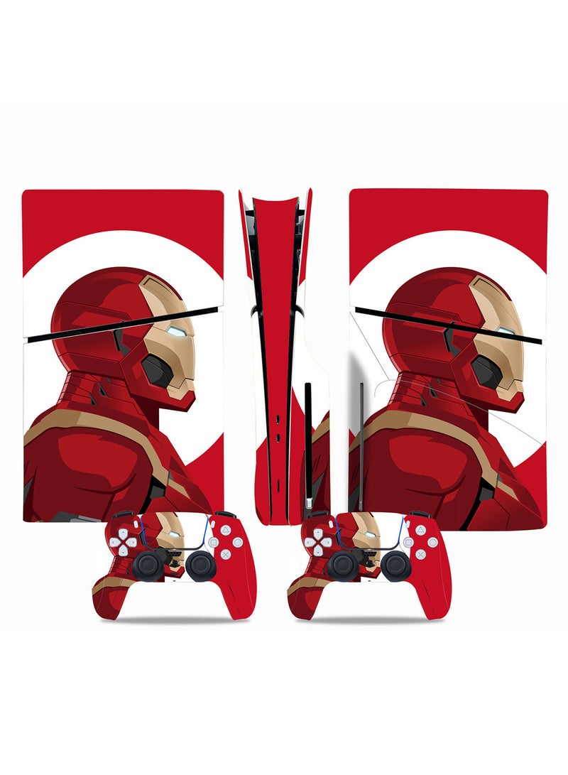 Excefore Skin for PlayStation 5 Slim Disc Version, Sticker for PS5 Vinyl Decal Cover for Playstation 5 Controller, Full Wrap Skin Protective Film Sticker Compatible with PS5 Slim Disk Edition (I)  - Image 1