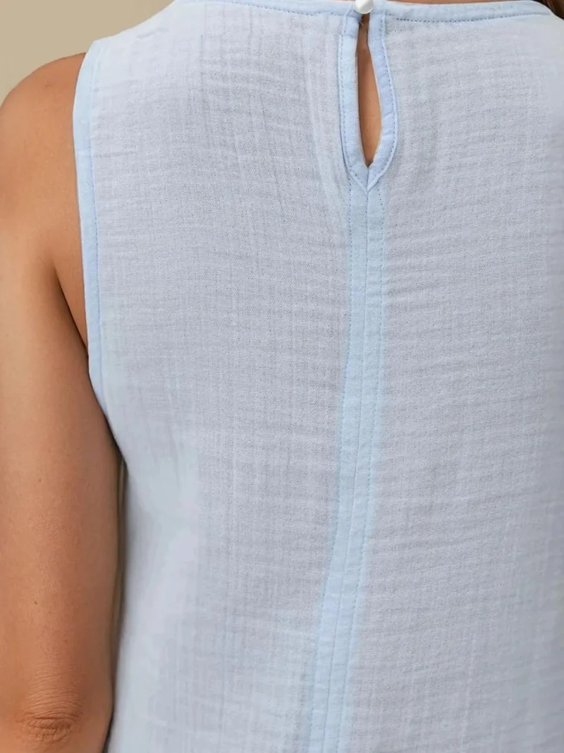 HICCUP Textured Cotton Midi Beach Dress with Slit