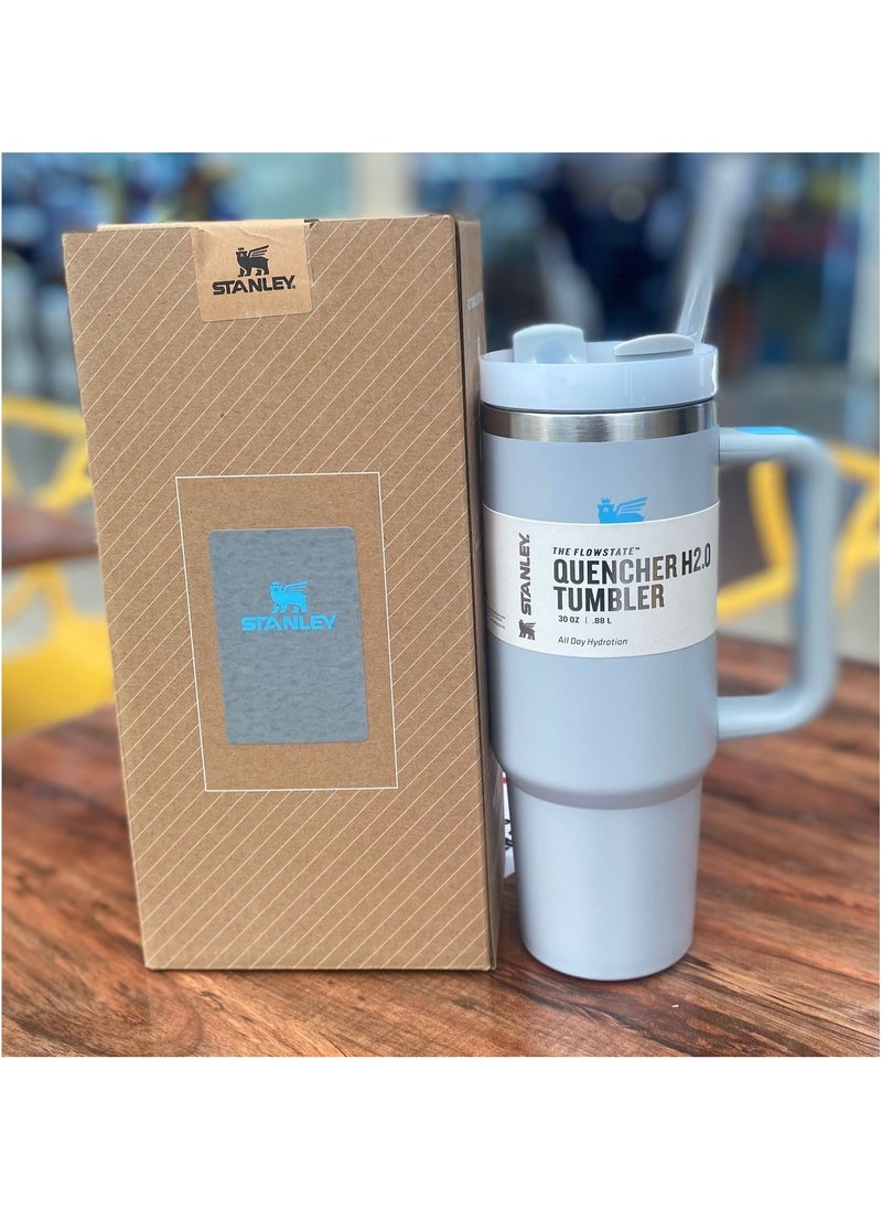 Stanley - 30oz Stanley Quencher Stainless Steel Vacuum Insulated Tumbler with Lid and Straw for Water, Iced Tea or Coffee, Smoothie and More. - Image 1