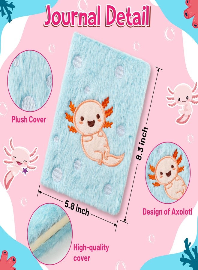 CY2SIDE 44PCS Axolotl DIY Journal Kit Set for Kids Axolotl Plush Scrapbook Diary Journaling Stationery Set for Writing Make Your Own Scrapbook with Crafts Idea Birthday Gifts for Teen Girls DIY Gifts - Image 3