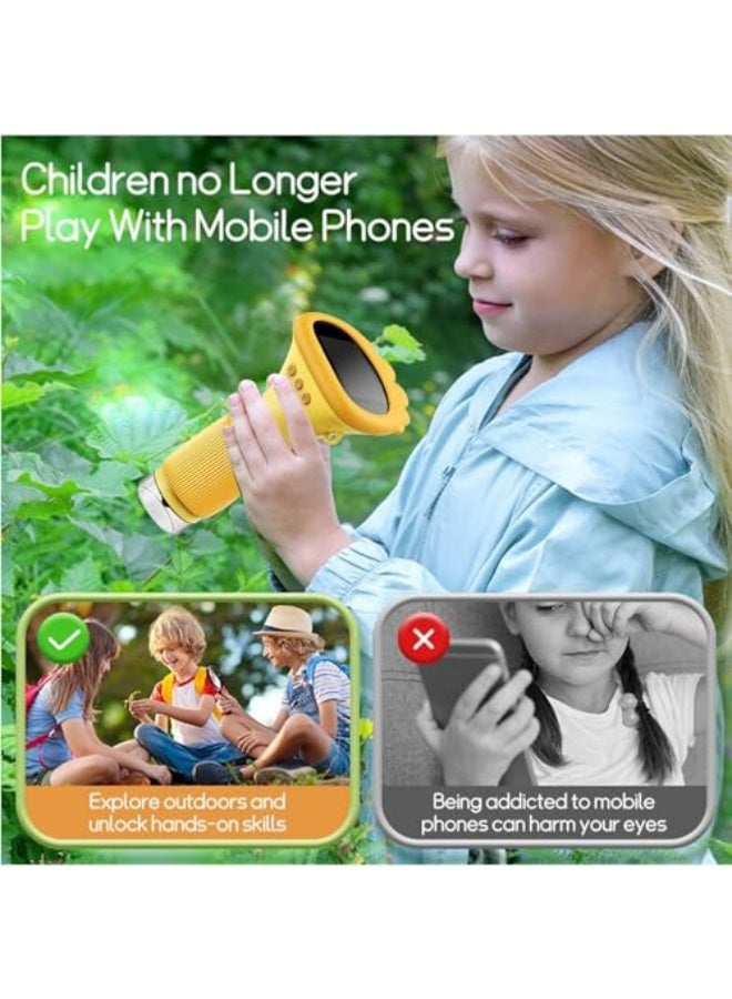 Microscope for Kids, 2 IPS Screen 1000X Handheld Digital Microscopes HD Pocket Portable Mini USB Microscope Camera, PC Compatible, Science Edu Fun Birthday Gifts Toys for Children (Yellow) - Image 2