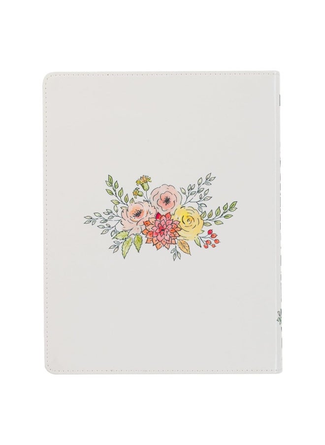 KJV Holy Bible, My Creative Bible, Faux Leather Flexible Cover - Ribbon Marker, King James Version, White Floral  - Image 3