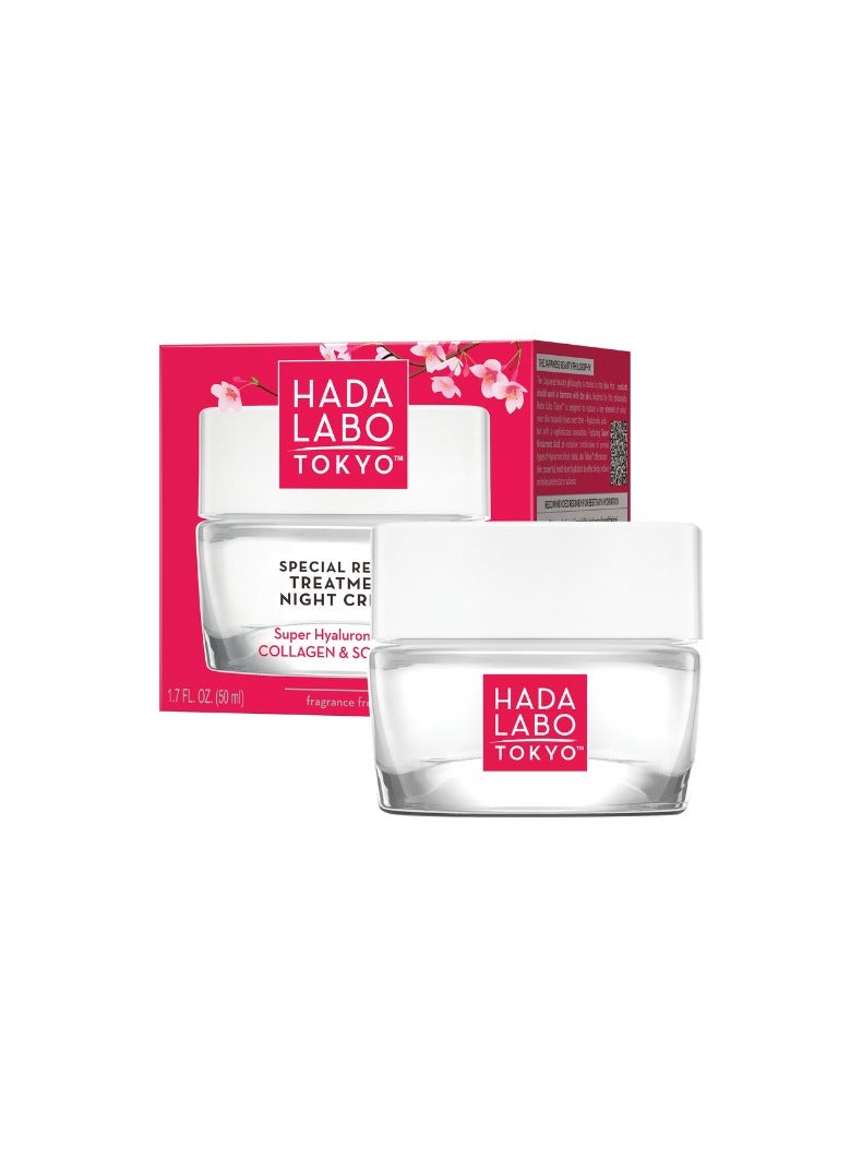 Hada Labo Tokyo Hada Labo Tokyo Anti-Ageing Special Repair Treatment Night Cream with Super Hyaluronic Acid, Collagen and Squalane 50ml - Image 2