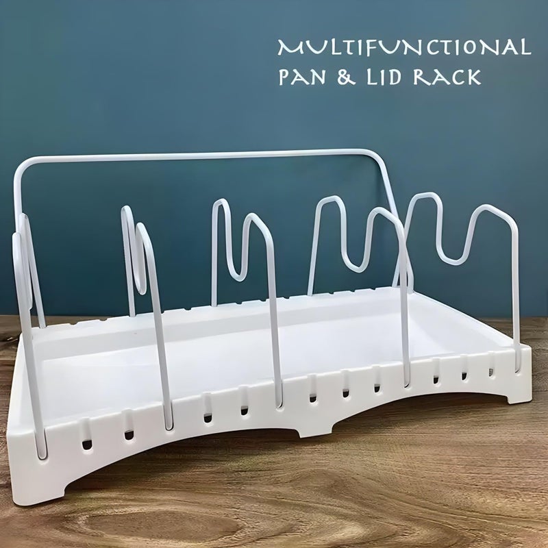 KWQAP Pot Lid Holder Stainless Steel Countertop Pan Lid Organizer Supplies for Hotels Restaurants Bars Homes Multicolour - Image 4