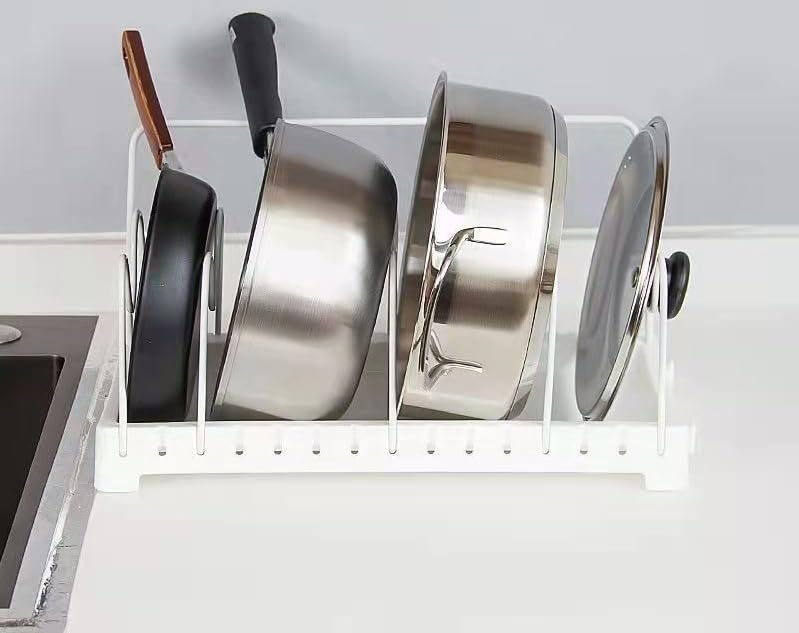 KWQAP Pot Lid Holder Stainless Steel Countertop Pan Lid Organizer Supplies for Hotels Restaurants Bars Homes Multicolour - Image 3