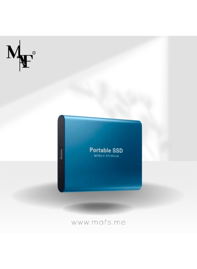 M.A&F's Portable External Hard Drive 2TB , Mini SSD Hard Drives,Solid State External Drives,Computer Backup Drive,USB 3.1 to Type-C Support Data Storage Transfer for Windows XP PC Laptop and Mac (BLUE) - Image 1