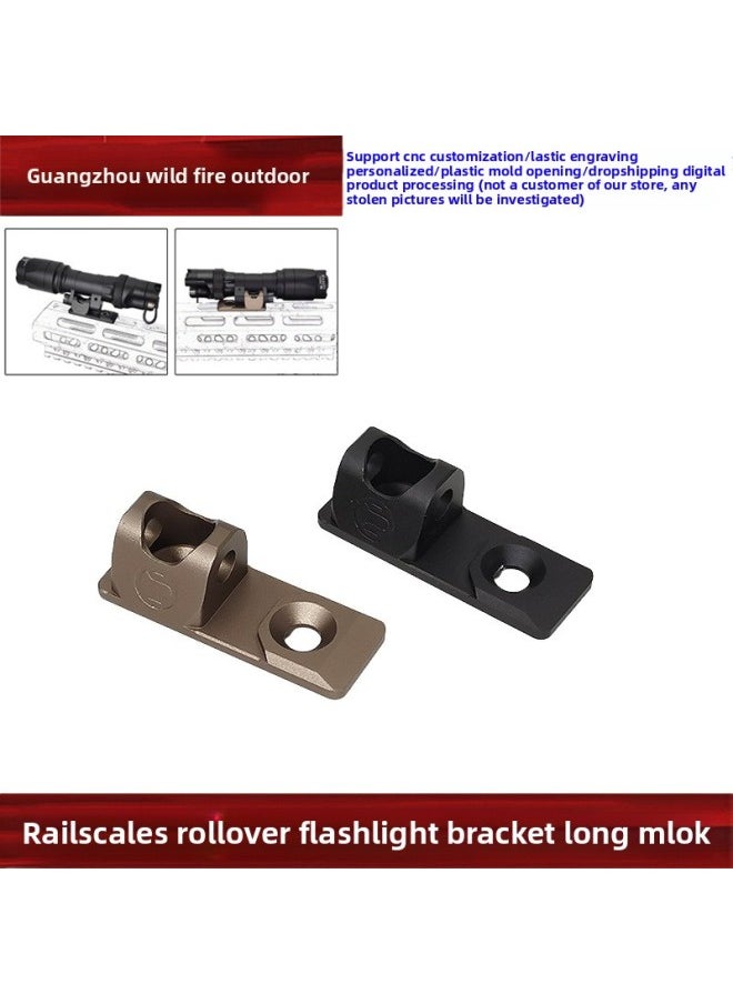 Generic - [Railscales Rollover Flashlight Bracket Long] M340C Tactical Flashlight Rollover Base MLOK-Color:Sand T-yr002-long - Image 1