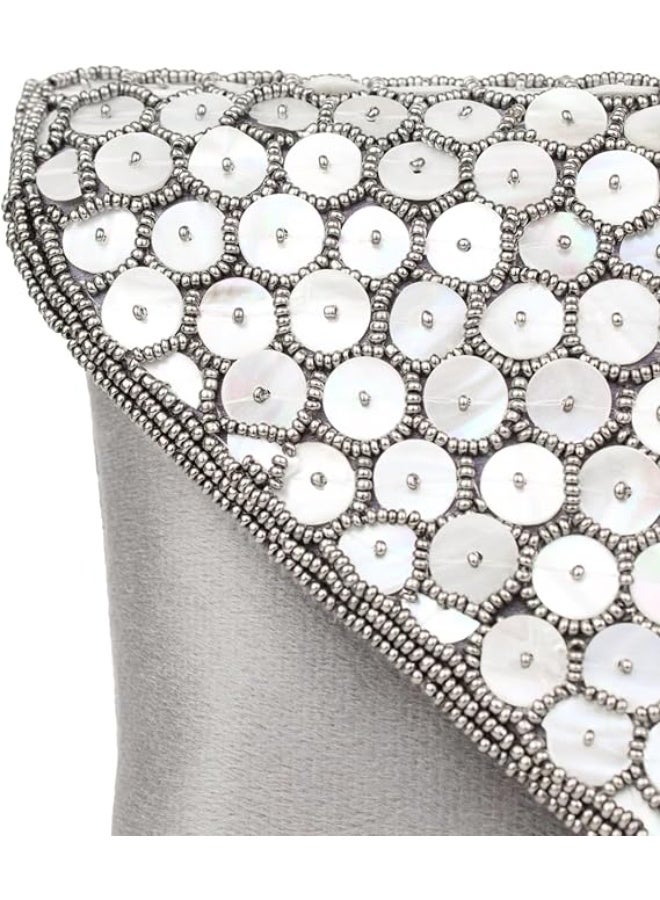 Dollar's Fashion Women’s Suede Clutch JF325 - Elegant Evening Party Handbag, Wedding Bridal Clutch Purse, Stylish Mini Shoulder Bag with Chain Strap, Ladies Formal Occasion Pouch (Grey) - Image 4
