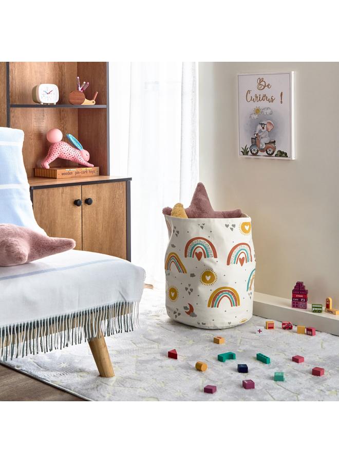 Home Box Happy Place Printed Toy Storage Basket 35X35X40 Cm - Image 1