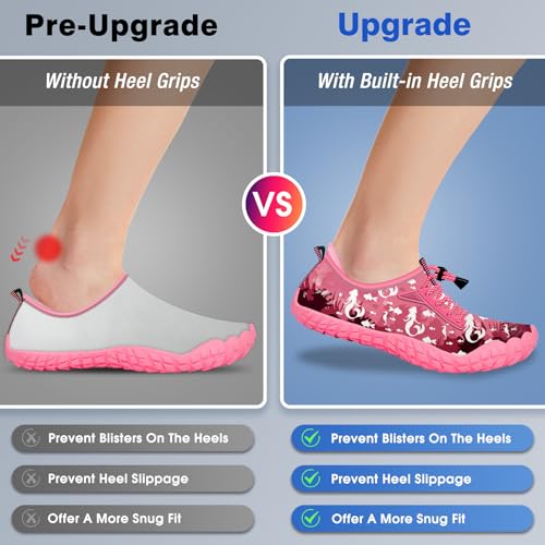 CROVA Built-in Heel Grips Water Shoes for Kids Girls Boys Hiking Shoes Wide Barefoot Swim Beach Pools Aqua Socks Slip-On Quick Dry Lightweight for Big Little Kids Toddler - Image 2
