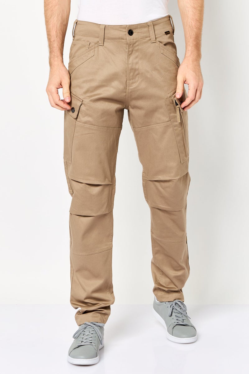 G-Star RAW Men Regular Fit Solid Stretchable Cargo Pants, Tan - Image 1