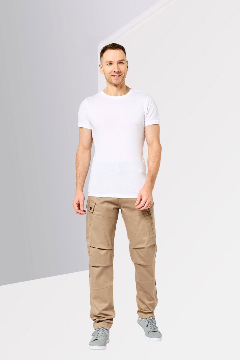 G-Star RAW Men Regular Fit Solid Stretchable Cargo Pants, Tan - Image 2