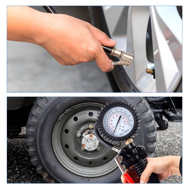 High Precision Digital Tire Pressure Gauge 1 Set 0-170 PSI with Adapters - Image 5