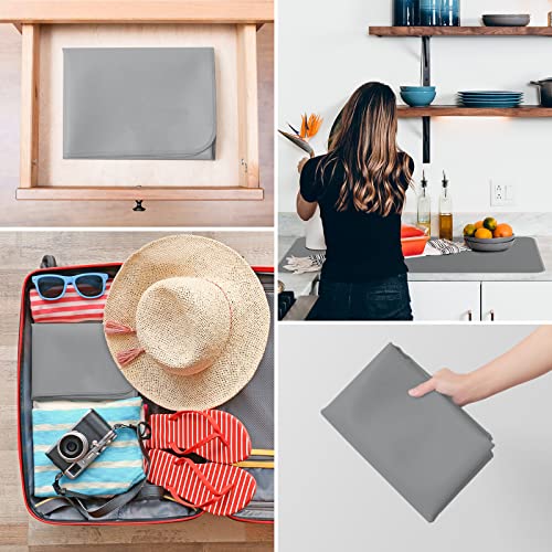 FLASLD Heat Resistant Mat for Air Fryer Site on, Fireproof Silicone Mats for Kitchen Counter, Countertop Protector, No-slip and Waterproof (16"X24", Gray) - Image 4