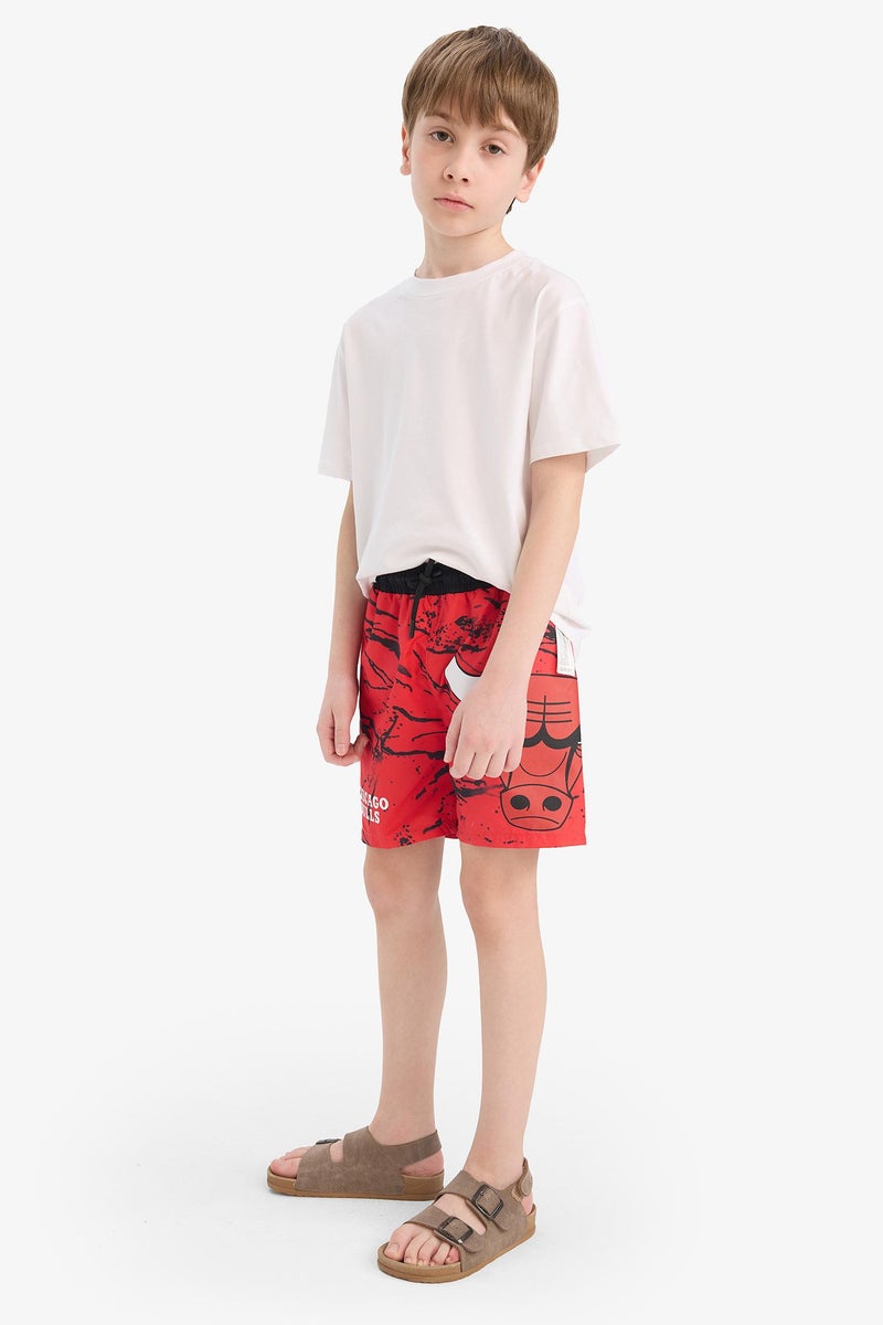 DeFacto Red Boy Boy Regular Fit Chicago Bulls Licensed Swim Shorts Casual - Image 3