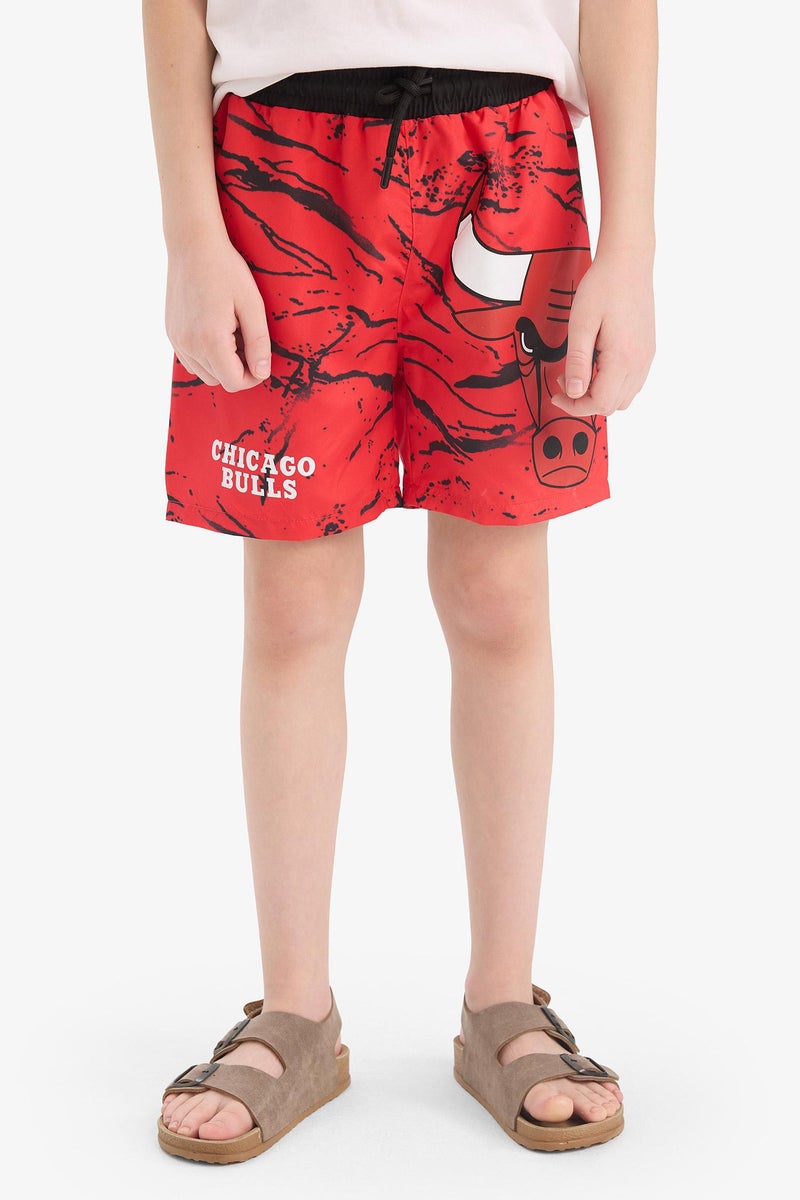 DeFacto Red Boy Boy Regular Fit Chicago Bulls Licensed Swim Shorts Casual - Image 5