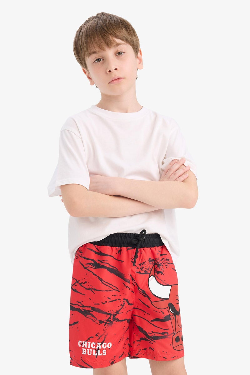 DeFacto Red Boy Boy Regular Fit Chicago Bulls Licensed Swim Shorts Casual - Image 4