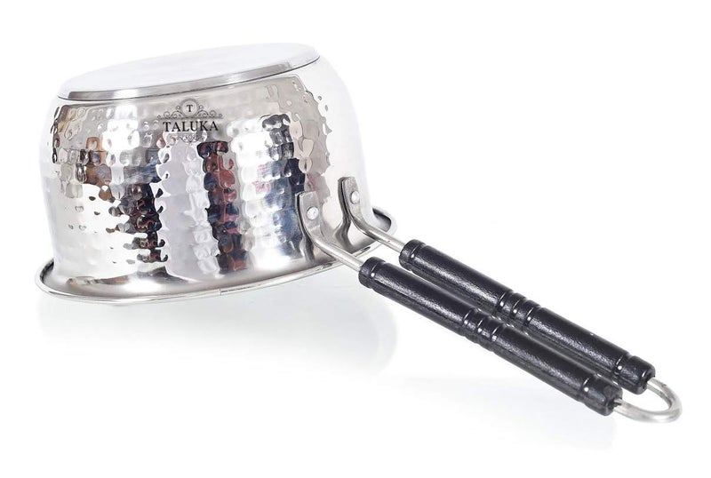 Taluka Taluka Premium Stainless Steel Hammered Inductions Friendly Sauce Pan Set of 3-1, 1.5, 2 Liter in Use for Hotel Home Restaurant - Image 3