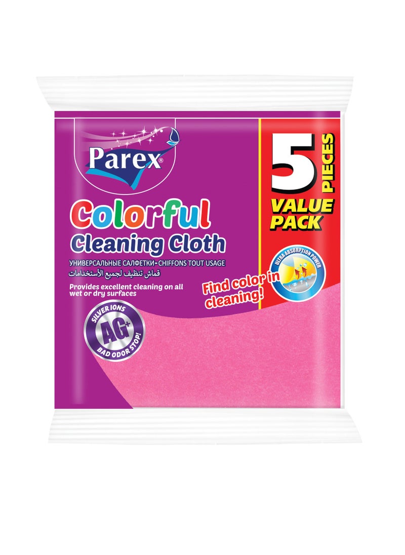 Parex - PAREX COLORFUL CLEANING CLOTH - 5 PIECES VALUE PACK ( 35cm x 34cm ) - Image 1
