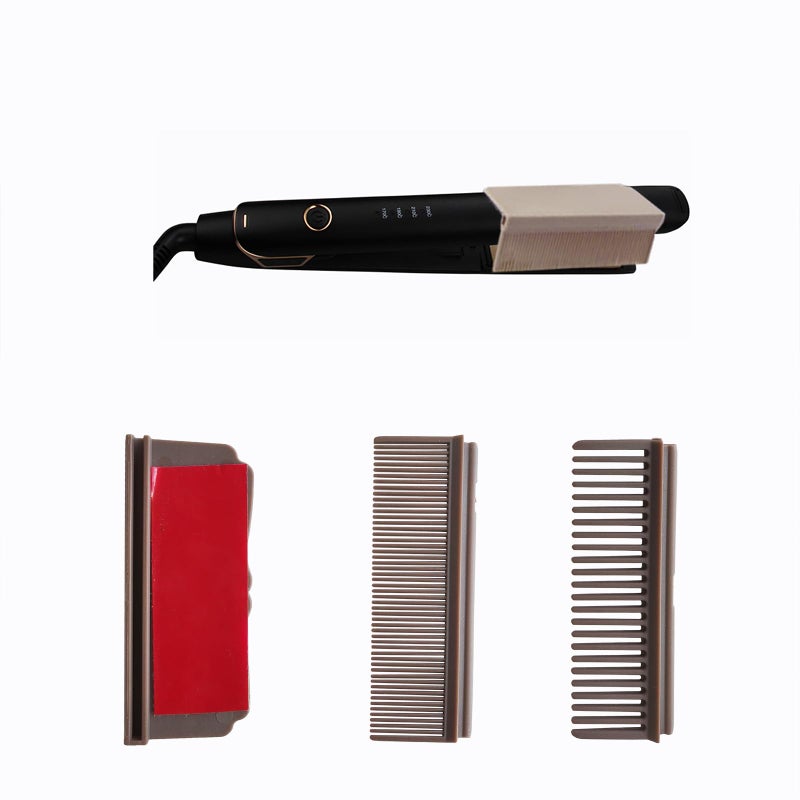 Dladhict Flat Iron Comb Attachment Removable Hair Straightener for Black Hair Professional or Home Use Compact Straightening Styling Tool Brown - Image 3