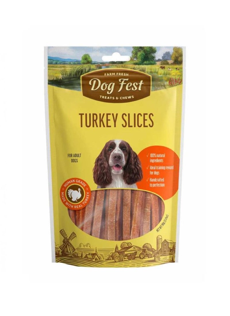 Dog Fest Turkey Slices Dog Treats For Adult Dogs 90g 