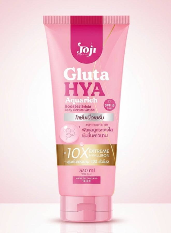 JOJI Gluta HYA Aquarich Booster Bright Body Serum Lotion 330 ml Whitening Moisturizing Hydrating Glowing Skin Care Lotion - Image 1