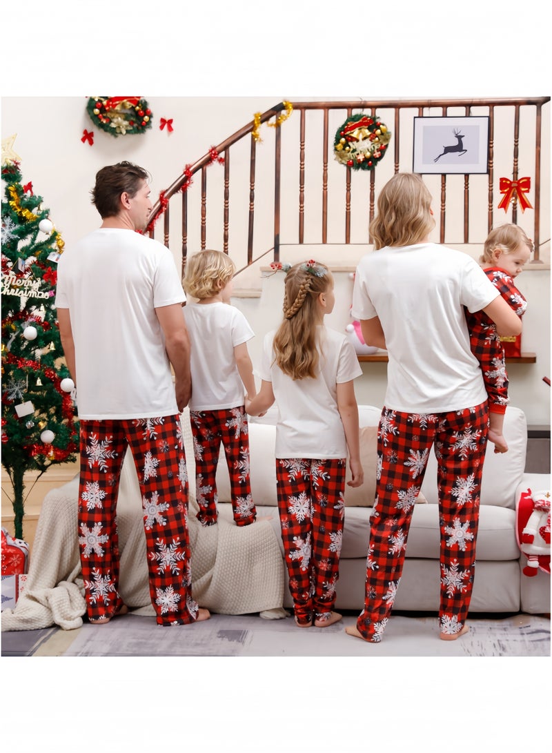 Matching Family Christmas Pajamas Sets Family Holiday Pjs Short Sleeve Xmas Tree Plaid Print Sleepwear Outfits Soft Home Lounge - Image 2