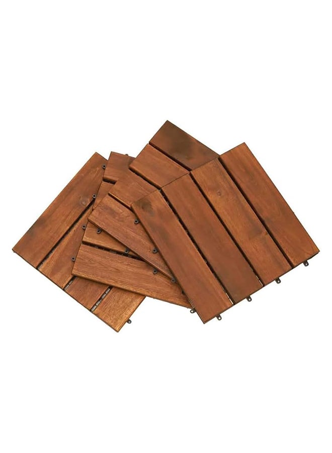 HOME TASTE Hometaste Wooden Decking Tiles - Interlocking Wood Flooring For Garden Pathways, Patios, Durable Wood Tiles For Outdoor And Indoor Use (Style_2, 5_Pieces) 