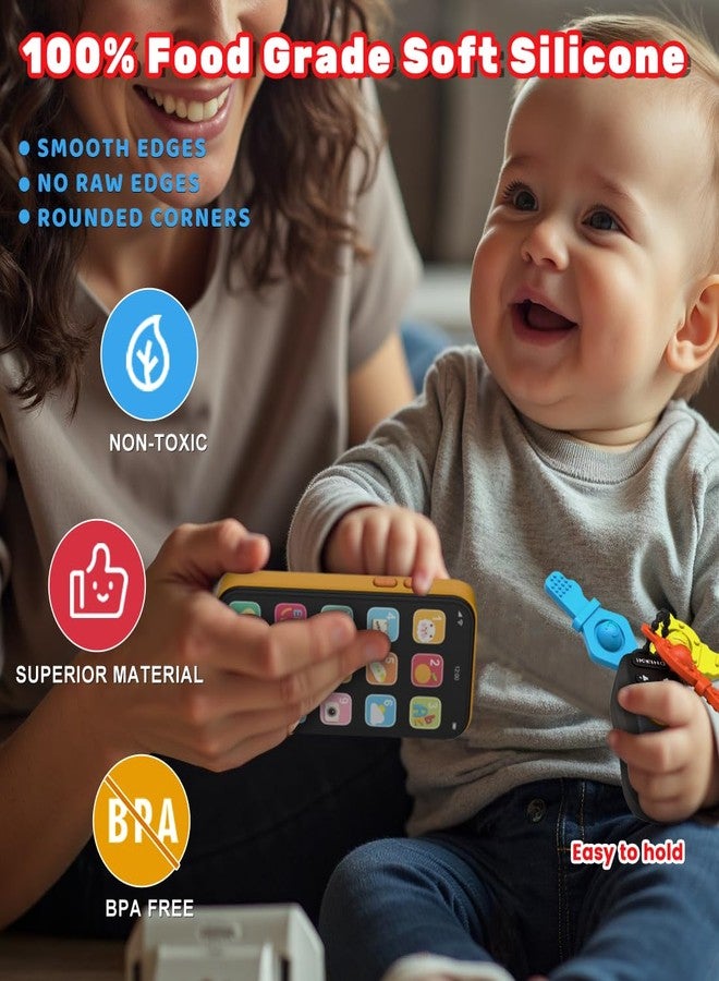 iKOIHO Baby Phone Baby Keys Toys Set, Bilingual Play Phone and Toy Keys for Toddlers 1-3, Musical Early Learning Toys with Sounds Lights for 1 Year Old Boys Girls Infant Age 6+ Months - Image 4
