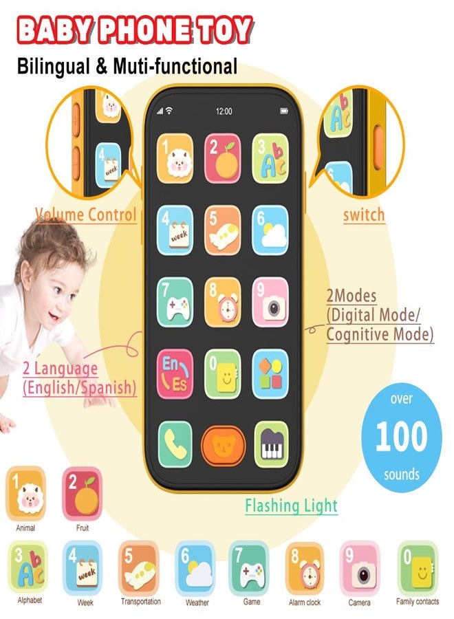 iKOIHO Baby Phone Baby Keys Toys Set, Bilingual Play Phone and Toy Keys for Toddlers 1-3, Musical Early Learning Toys with Sounds Lights for 1 Year Old Boys Girls Infant Age 6+ Months - Image 3