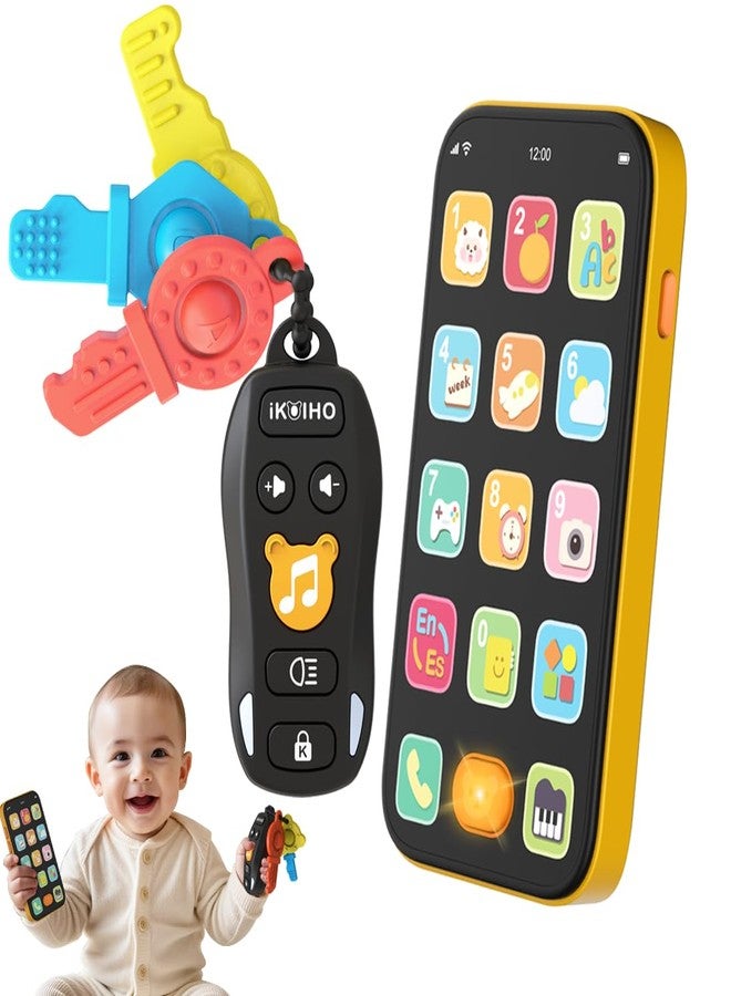iKOIHO Baby Phone Baby Keys Toys Set, Bilingual Play Phone and Toy Keys for Toddlers 1-3, Musical Early Learning Toys with Sounds Lights for 1 Year Old Boys Girls Infant Age 6+ Months - Image 1