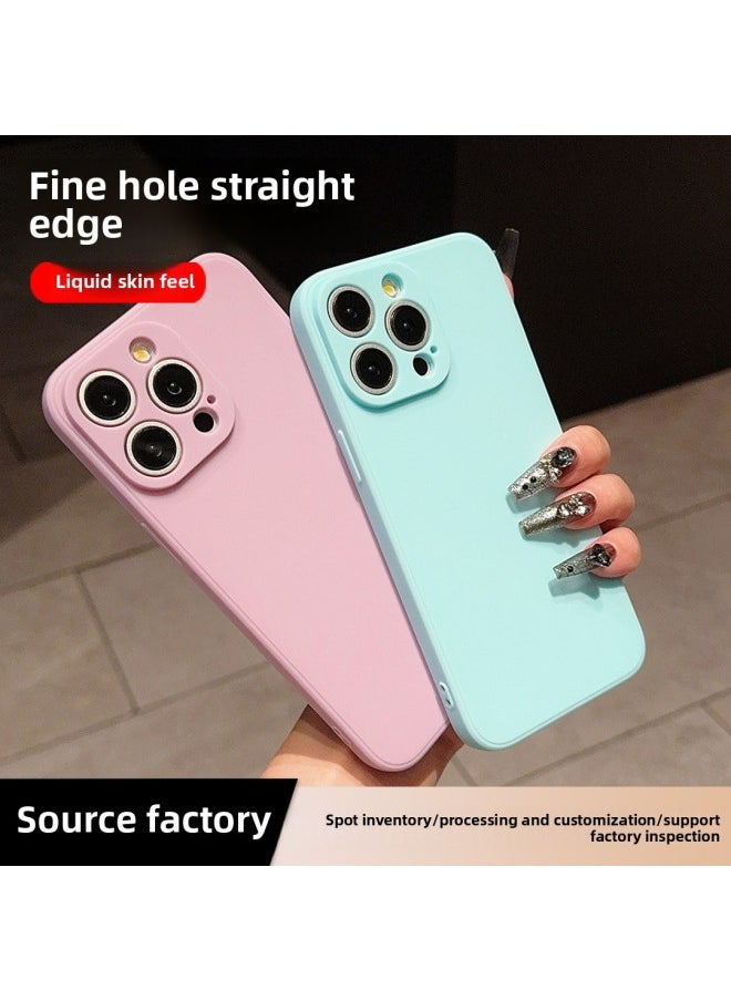 Generic - Straight Edge Rubik's Cube Suitable For Iphone15 Mobile Phone Case For Iphone 14Promax Protective Cover 13 Simple 11 Anti-fall Soft Shell-Color:Yuanfeng Blue-Applicable Models:For Iphone-16Promax - Image 1