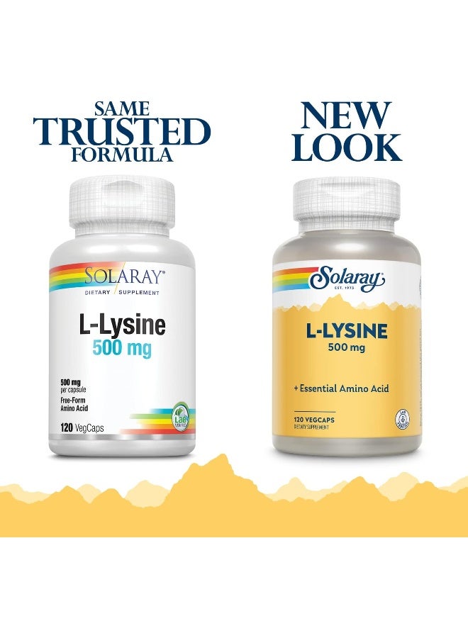 Solaray SOLARAY L-Lysine 500mg | Amino Acid | Healthy Cognitive, Immune System & GI Function, Bones, Joints & Skin Support | 120 VegCaps  - Image 2