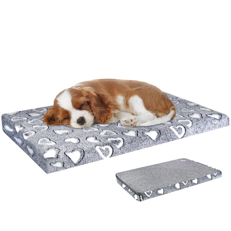 VANKEAN Reversible Cool and Warm Dog Bed Mat for Crates - Stylish Pad With Waterproof Inner Linings and Removable Machine Washable Cover, Firm Support for Small to XX-Large Dogs, Grey - Image 1
